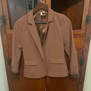 Frenchie Single Button Satin Lined Mauve Blazer